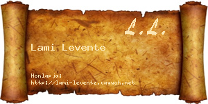 Lami Levente névjegykártya